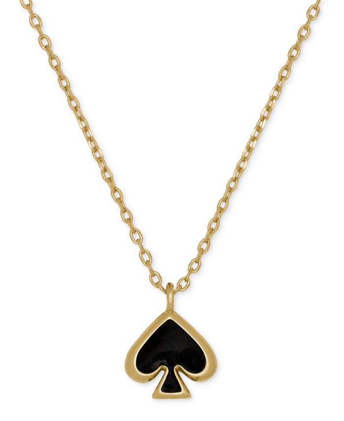 kate spade new york Gold-Tone Brass Spade Enamel Mini Pendant Necklace