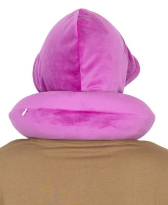 Pinstripe Hooded Memory Foam 11" Travel Neck Pillow