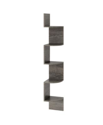 5 Tier Corner Wall Shelf Floating Organizer for Books & Decor