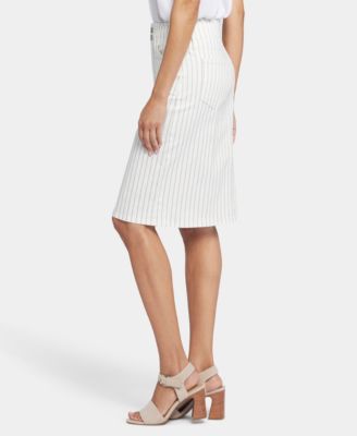 Petite High-Waist Button Closure Skirt