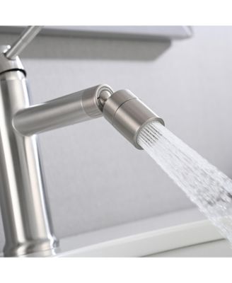 Brushed Nickle Bathroom Faucet for 2 Mode Faucet for Bathroom Sink with 360degree(s) Rotating Aerator