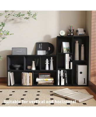 5 Cube Storage Bookshelf Kids Toy Organizer Horizontal Vertical, Black