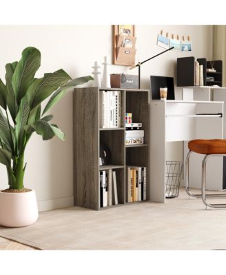 5 Cube Storage Bookshelf Kids Toy Organizer Horizontal Vertical, Gray