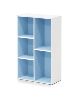 5 Cube Storage Bookshelf Kids Toy Organizer Horizontal Vertical, Blue