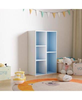 5 Cube Storage Bookshelf Kids Toy Organizer Horizontal Vertical, Blue