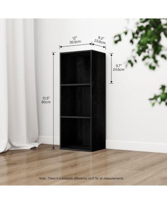 3 Cube Decorative Bookshelf Open Bookcase Toy Storage Organizer Horizontal Vertical, Black