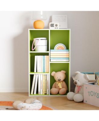 5 Cube Storage Bookshelf Kids Toy Organizer Horizontal Vertical, Green