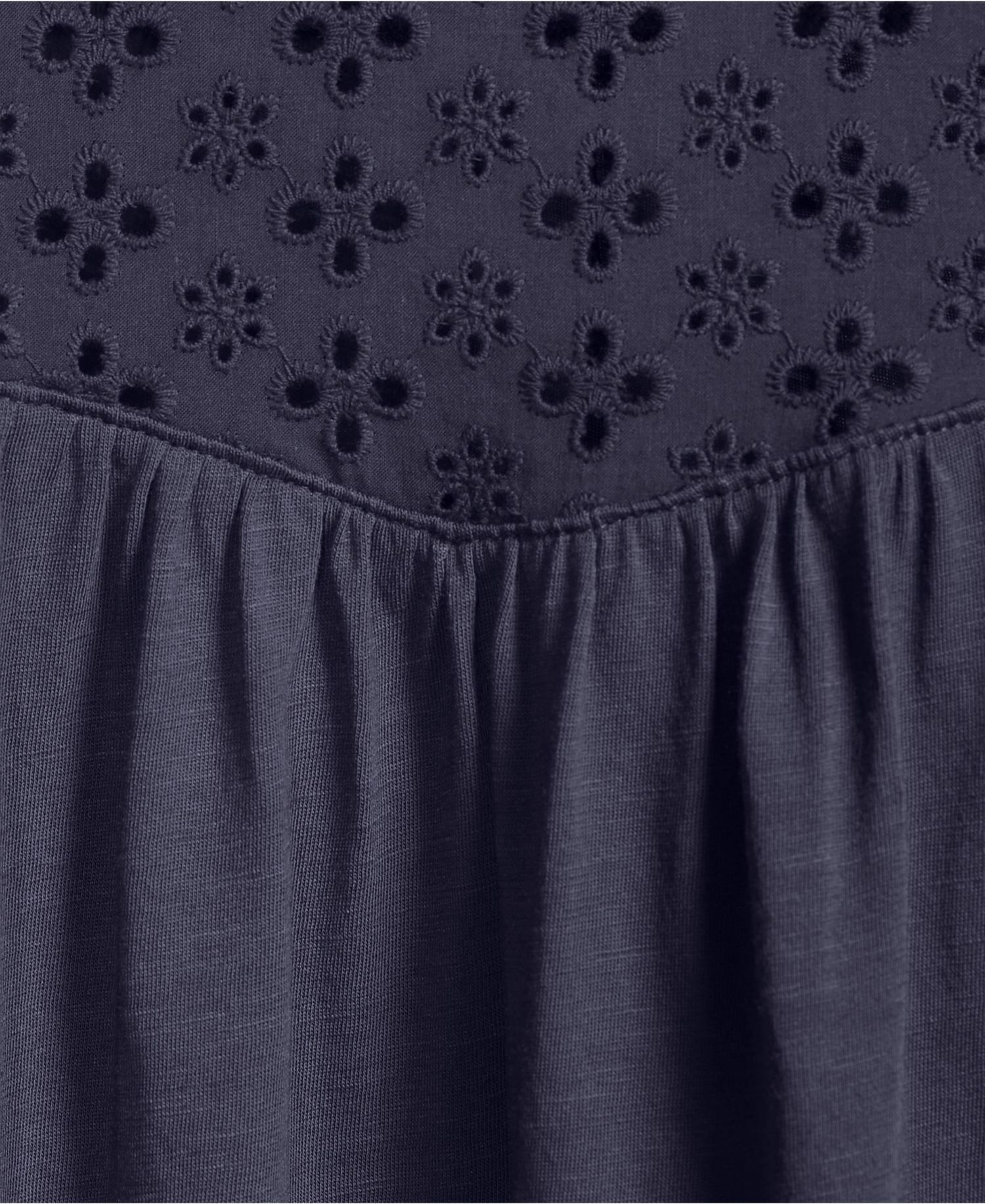 Women's 3/4 Sleeve Eyelet Mix Flowy Top