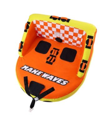 1-2 Rider Towable Boat Tube with Backrest and Nylon Cover