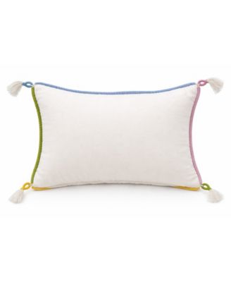 Whimsical Sheep Embroidered Lumbar Decorative Pillow, 14" x 20"