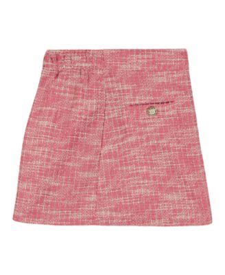 Girls' 2T-6X Short-Sleeve T-Shirt and Boucle Knit Corsage Skirt, 2-Piece Set