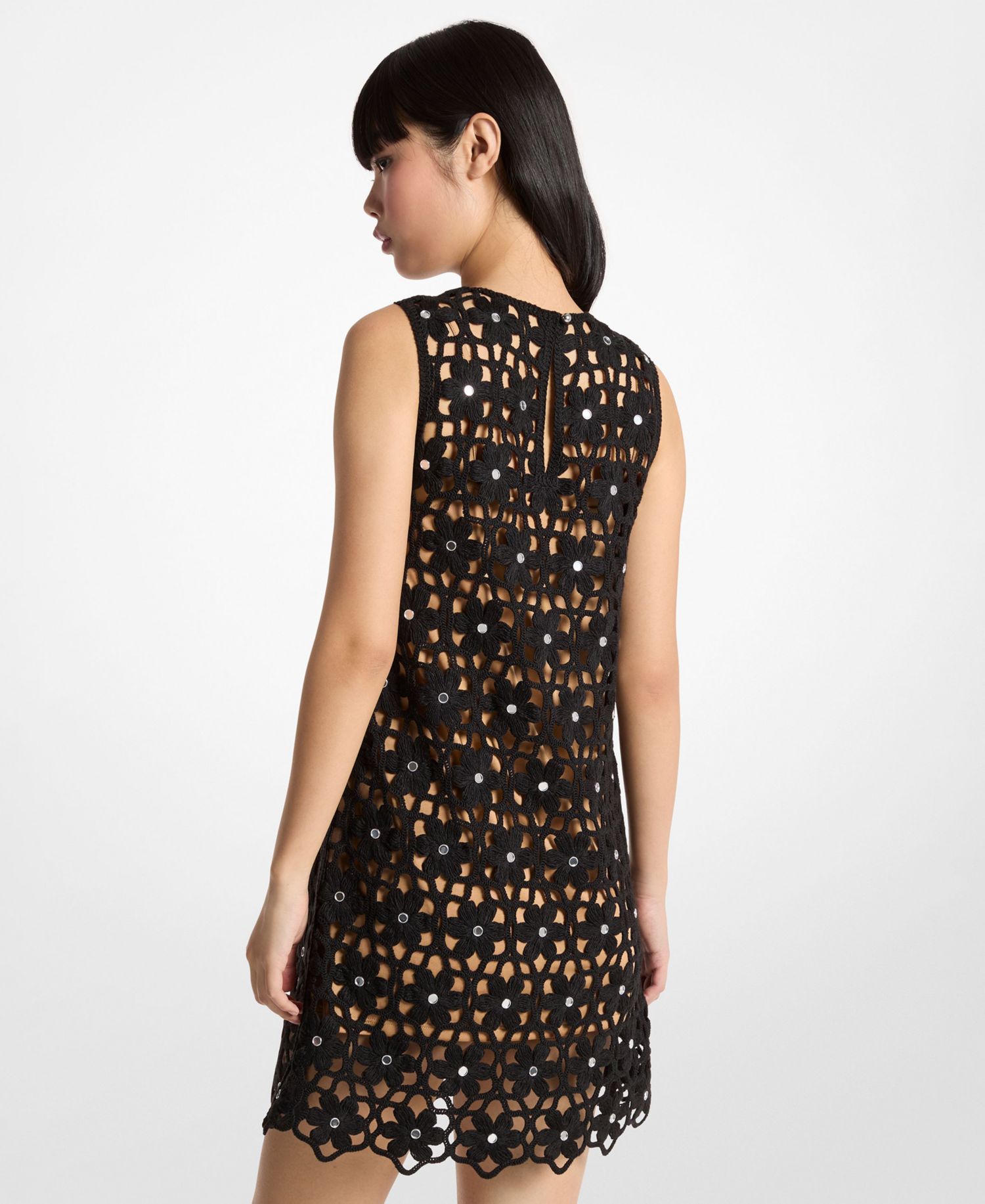Women's Sleeveless Crew Neck Mini Dress