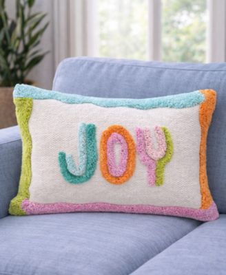 Playful Tufted Joy Lumbar Decorative Pillow, 14" x 20"