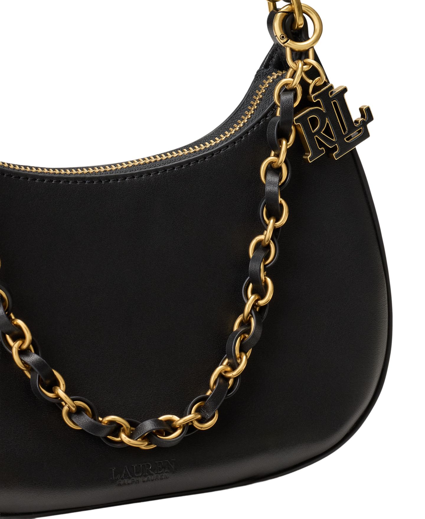 Женская сумка Lauren Ralph Lauren Marcy Medium Leather Shoulder, цвет: Чёрный — фото 6
