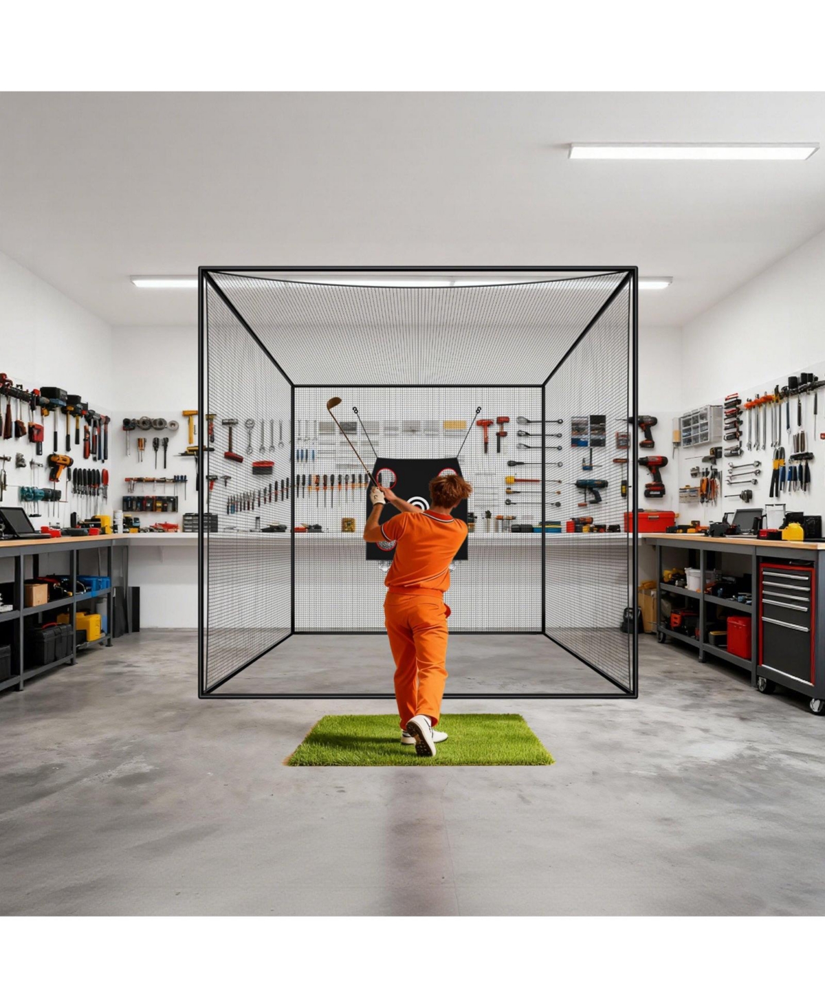 Mecale 10 x 10 x 10 Ft Golf Practice Cage with Targets