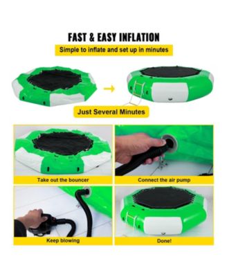 10 Ft Inflatable Water Trampoline with Ladder for Lake and Pool