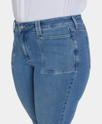 Plus Marilyn Straight Jeans with Front Patch Pockets