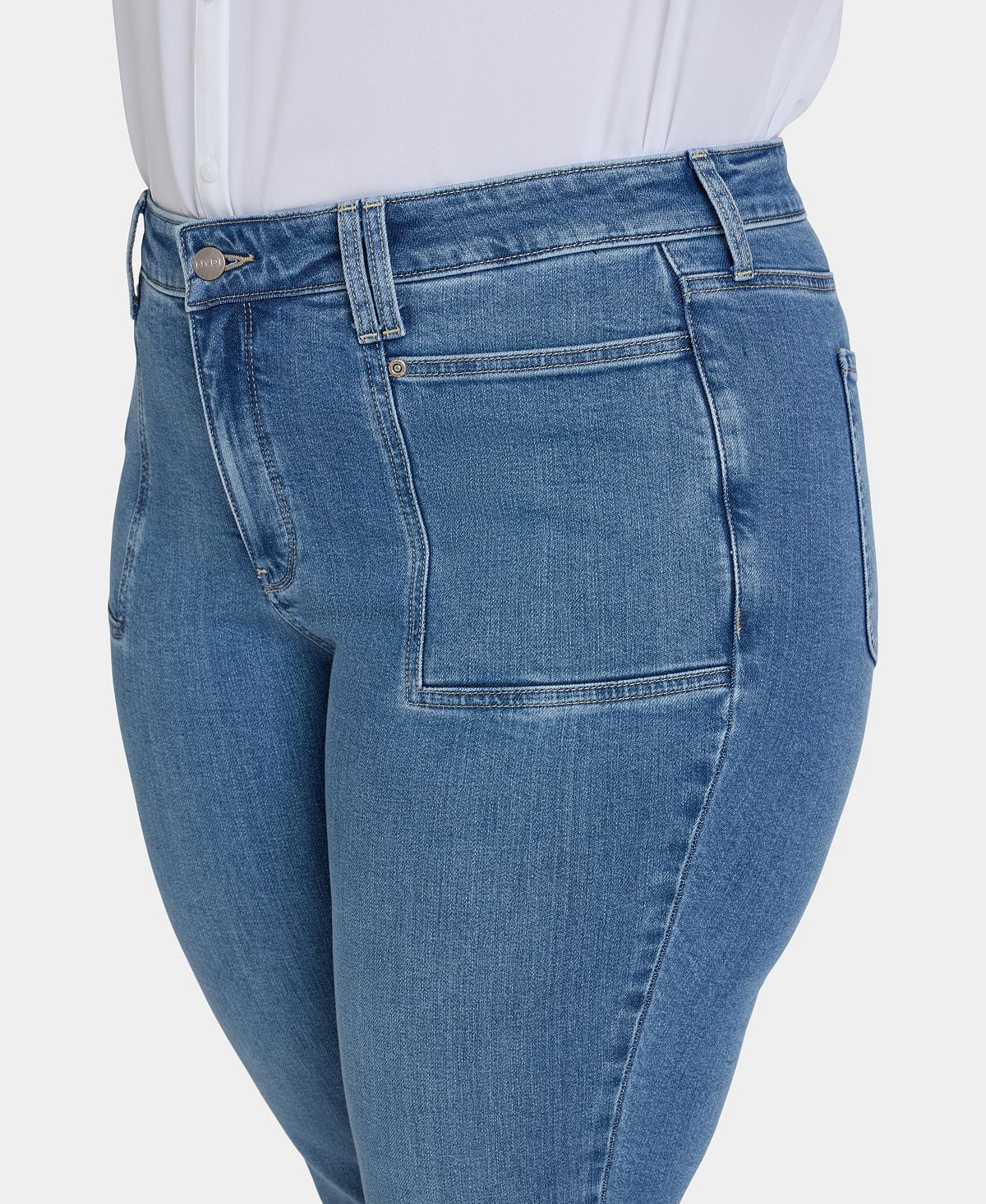 NYDJ Plus Marilyn Straight Jeans with Front Patch Pockets view 4 — MAYCSS fashion products