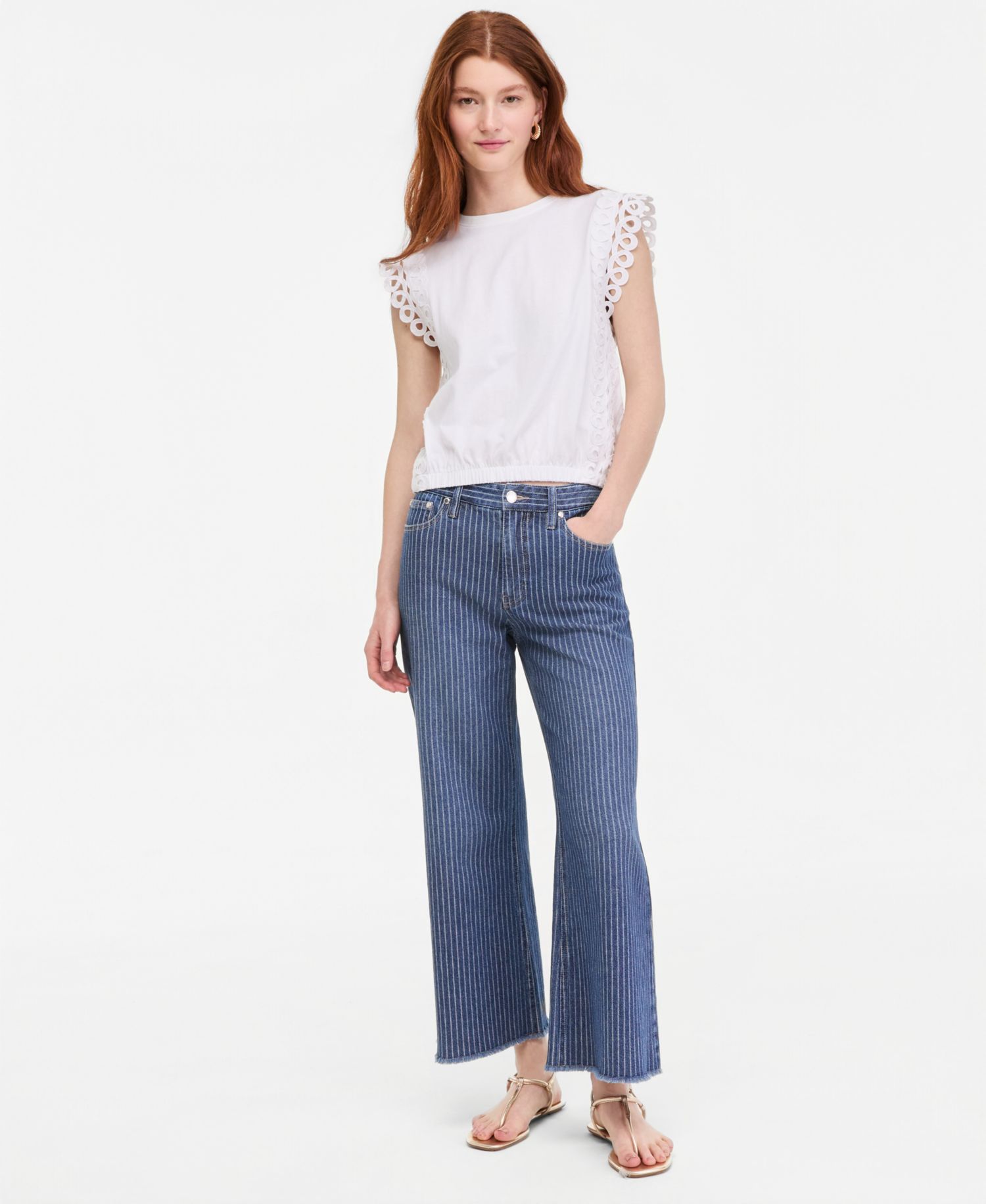 Women's Flutter-Sleeve Bubble Hem Top