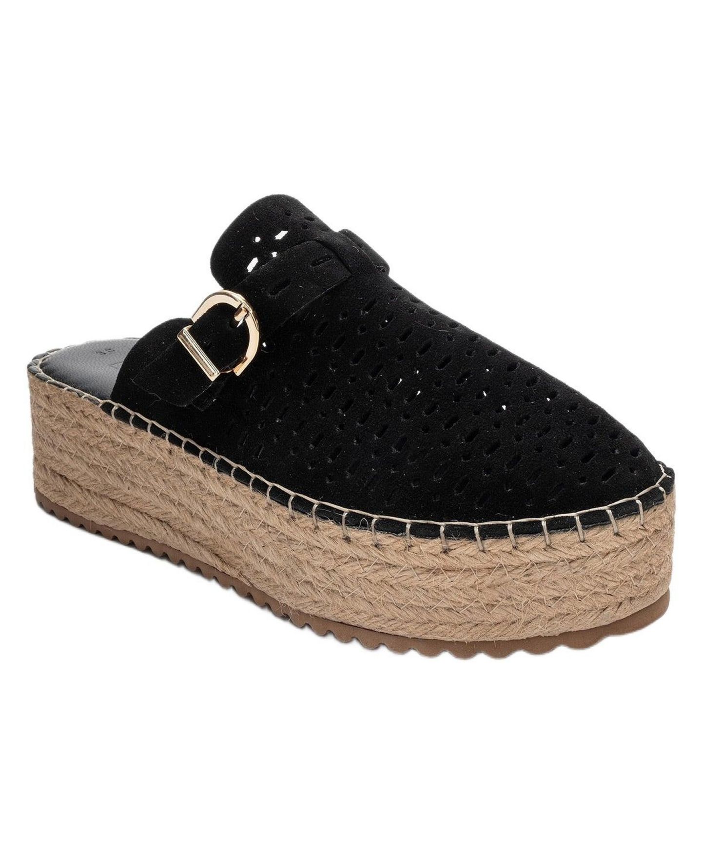 Женские сандалии Forever & Always Shoes Louis Leather Platform Sandal, цвет: Чёрный замшевый — фото 1