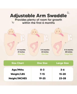 3-Pack Organic Baby Swaddle Sleep Sacks with Knot Hats, Newborn Baby Swaddles Wrap, Ergonomic Wearable Blanket