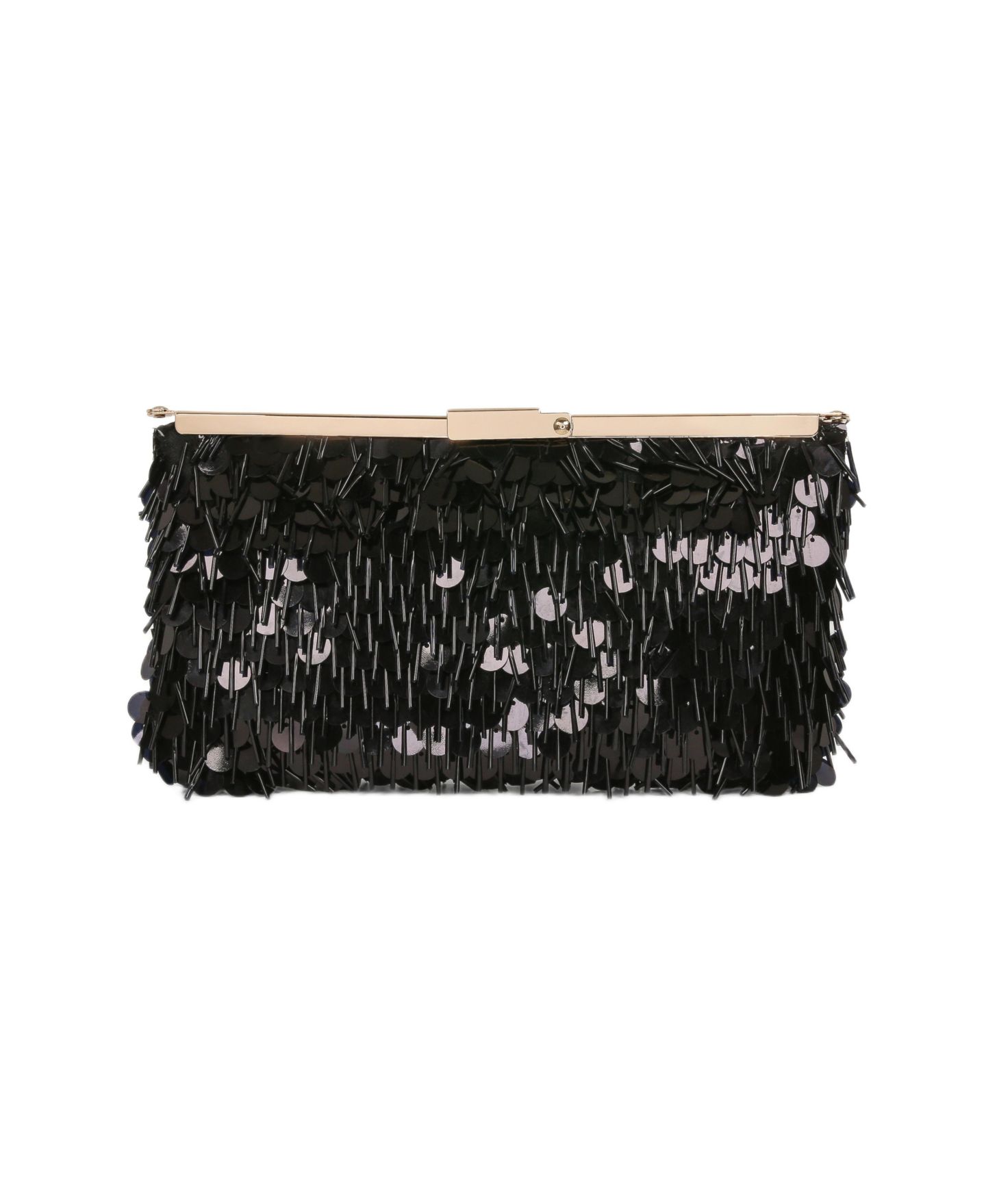 Женский клатч Jewel Badgley Mischka Briar Mixed Sequin Hinged Frame Clutch, цвет: Чёрный — фото 4