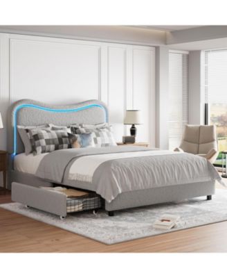 Queen Size LED Lamb Fleece Double Drawn Soft Bag Bed, Soft and Cozy Mattress, Perfect for Bedroom