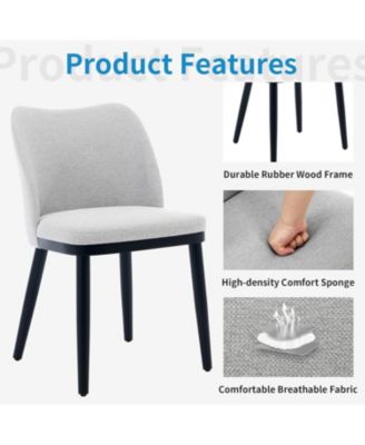 Dining Chairs Set of 6,Upholstered Dining Room Side Chairs,Chair for Dining with Padded Seat and Wood Legs,Modern Dining Chair for Restaurant