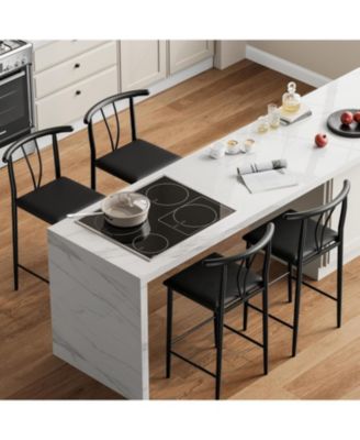 Bar Stools Set of 2 with Backrest and Footrest,Kitchen Barstools with Thick Cushion,25 in Counter Height Bar Stools,for Dining Room,Kitchen