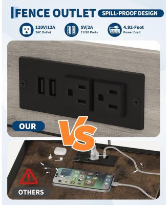 72in Corner Wine Cabinet with Power Outlet, Industrial Wine Cabinet w/LED Strip&Glass Holder, 5 Tiers Liquor Cabinets Bar for Home, Small Space