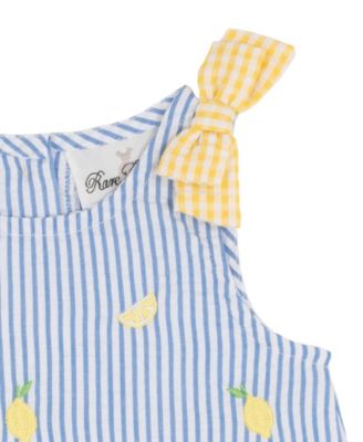 Baby Girls' Striped Seersucker Top and Elastic Waistband Shorts, 2-Piece Set