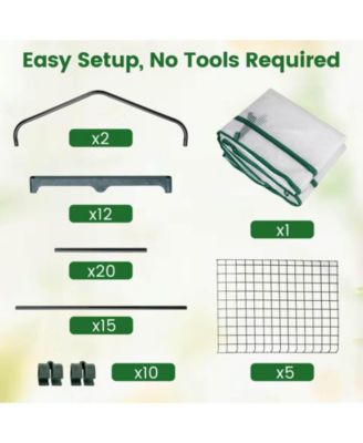 27” x 19” x 75” Mini Greenhouse with 5 Tier Shelves, PE Cover, Roll-Up Zipper Door