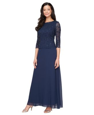 Women's Sequin Embellished Lace Top Gown