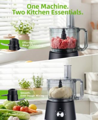 10 Cup Food Processor with Salad Spinner Basket 2 Speeds Pulse Control and 4 Cutting Discs - Black