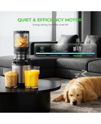 3 in 1 Cold Press Juicer with 5.12 in Wide Feed Chute 2L Capacity Quiet Motor and Easy Clean Design