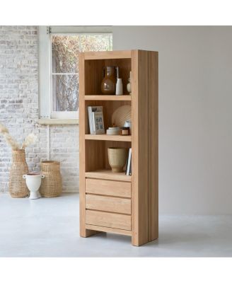 Eden bookcase in solid oak 75x200
