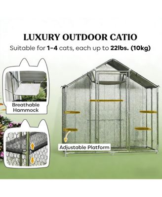 Zeus and Ruta Large Walk In Cat Patio Enclosure Outdoor Catio Garden Pet Playpen For Yard