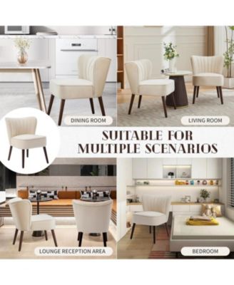 Modern Velvet Accent Chair with Wood Legs