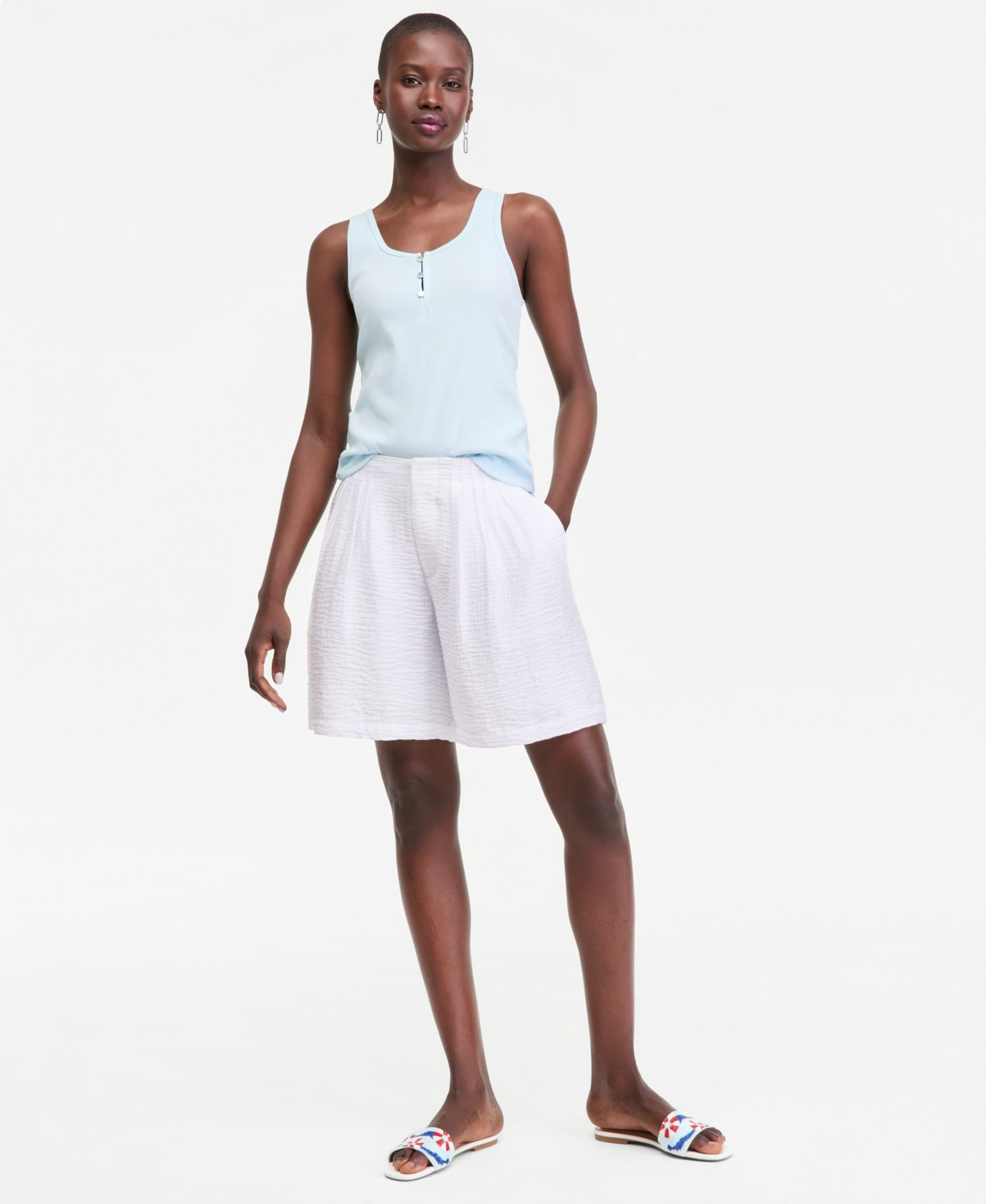 Women's Pleated Gauze Shorts