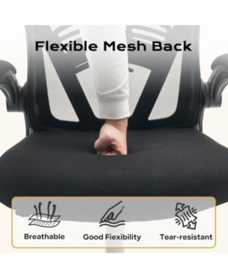 Ergonomic Office Chair,Computer Desk Chair Comfy with Flip-Up Armrests,High Back Mesh Desk Chair with Wheels,Comfortable Armchair for Home