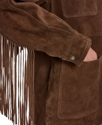 Women's Real Suede 4-Pocket Chore Coat