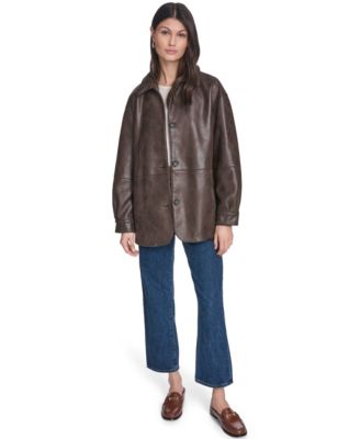 Women's Relaxed-Fit Faux Leather Jacket