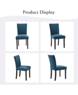 Dining Chairs Set of 6 Upholstered Persons Dinner Room Chair Sets Fabric Kitchen Chairs Solid Wood Legs and Padded Cushion