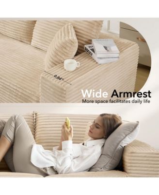 108" Sectional Couches for Living Room, L-Shaped Plush Corduroy Fabric Upholstered Modular Sectional Couches