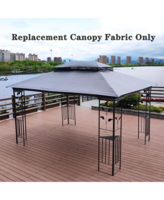 13x10 Ft Patio Double Roof Gazebo Replacement Canopy Top Fabric