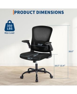 Ergonomic Office Chair with Lumbar Support,Mesh High Back Rolling Computer Chair for Desk,Comfy Flip-up Arms Chair for Home Office