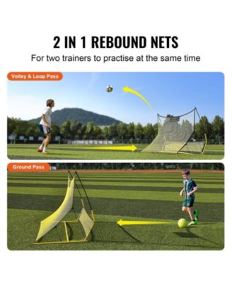 71 x 40 Inch 2-in-1 Soccer Rebounder Net with Carry Bag
