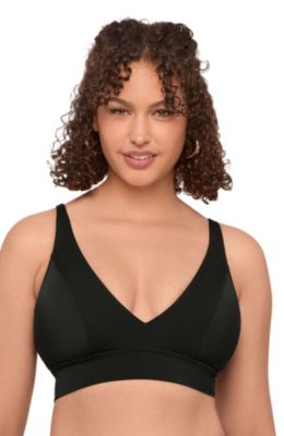 Women's Supportive Banded Plunge V-Neck Bralette Swimsuit Top
