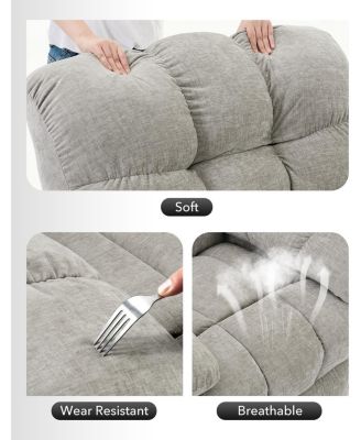 Rocking Recliner Chair,360 Swivel,30 Rocking,135 Tilt,Chenille Upholstery,Q235 Steel Frame Glider Nursery Chair for Small Spaces