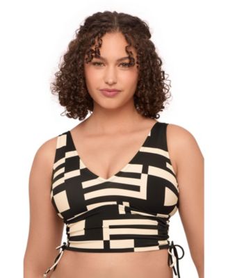 Women's S3 Supportive Cinched Adjustable Midkini Swimsuit Top - Indigo